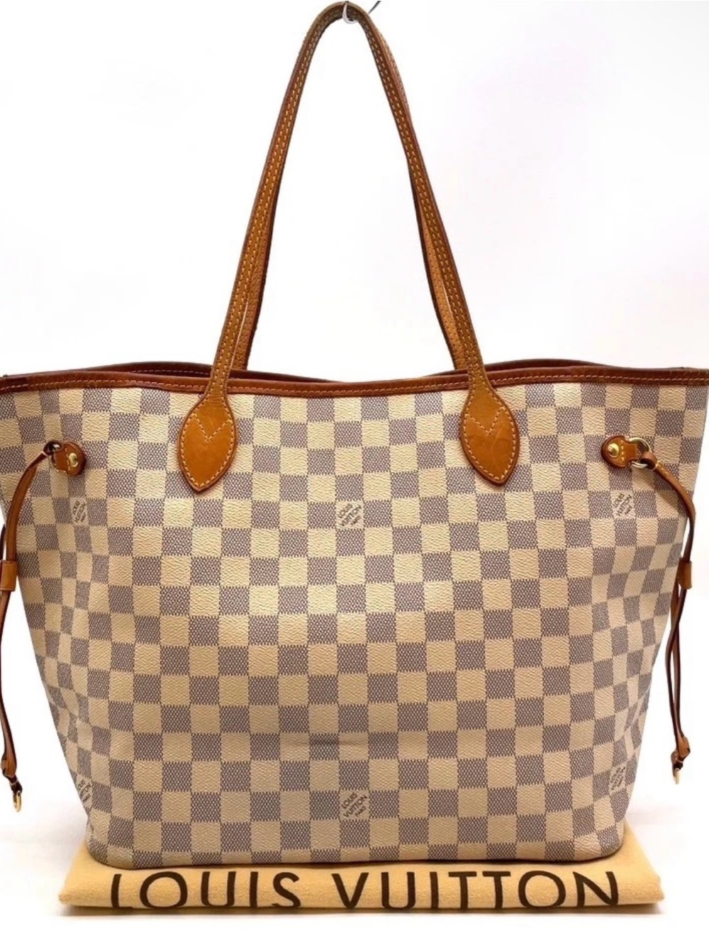 Auth Louis Vuitton Damier Azur Neverfull
